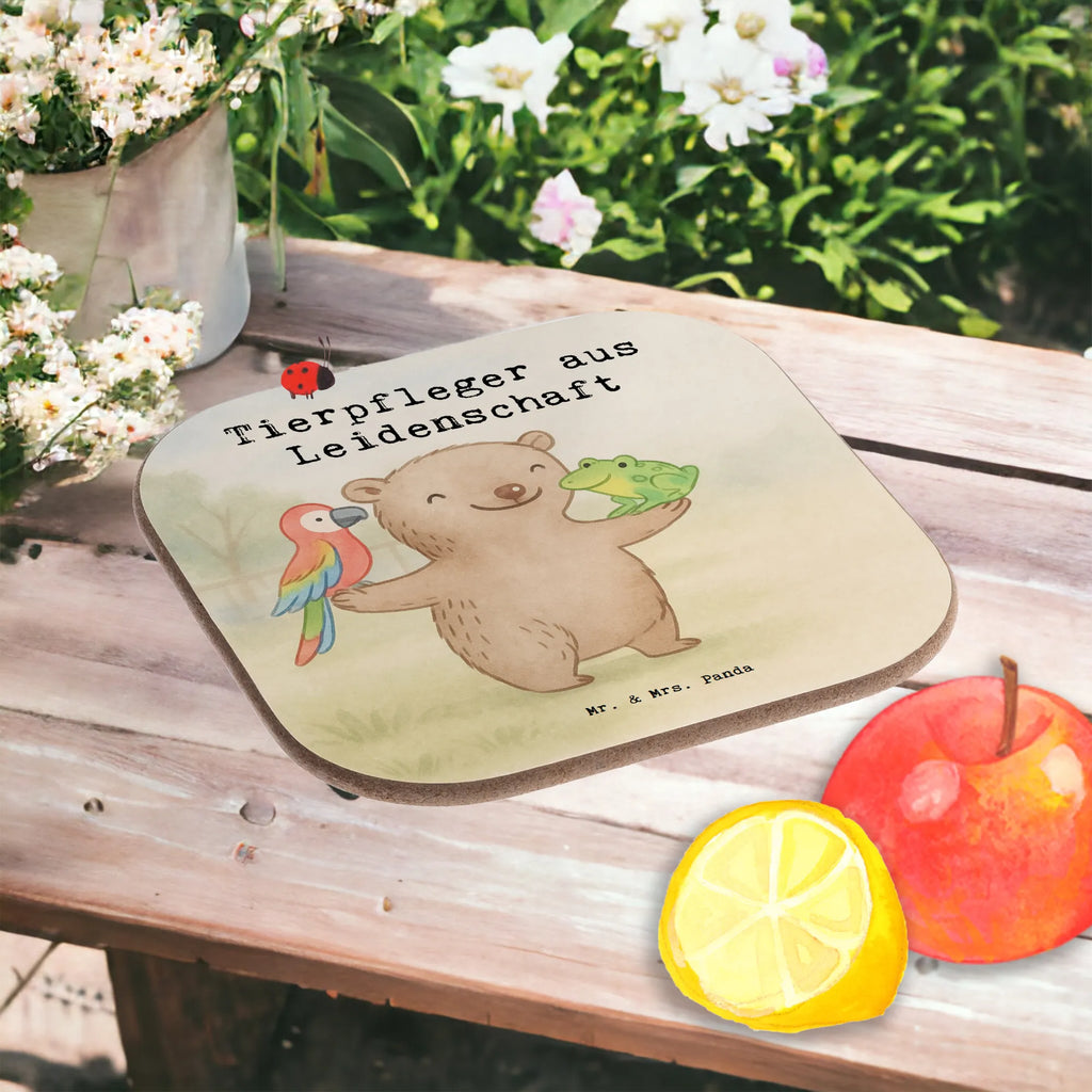 Square coaster Animal caretaker Passion Design gift, sayings, gift idea, best, farewell gift, passing exam, anniversary, retirement, promotion, job start, profession