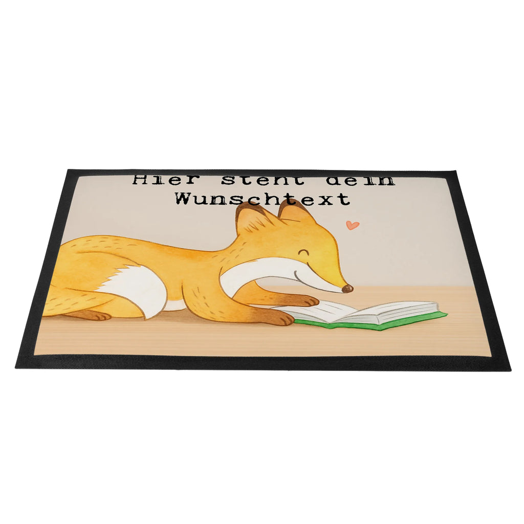 Personalized doormat Fox To read Design Gift, giving, thank you, award, profit, athlete, read, bookworm, read books