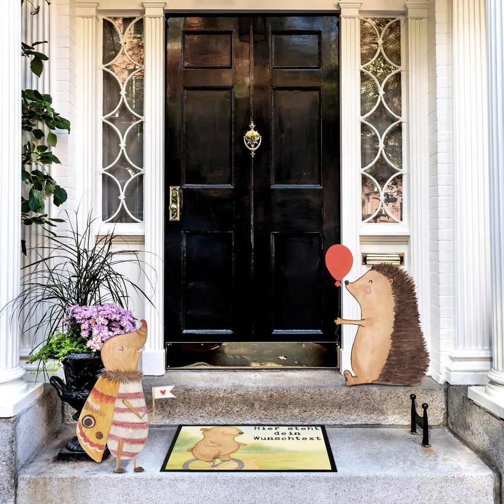 Personalized doormat bear ride a unicycle Design Gift, giving, thank you, award, profit, athlete, ride a unicycle