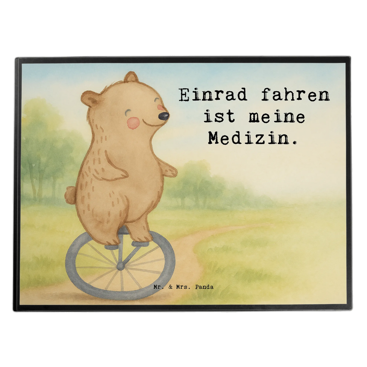 Desk pad bear ride a unicycle Design Gift, giving, thank you, award, profit, athlete, ride a unicycle