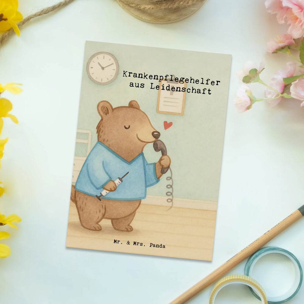 Postcard nursing assistant Passion Design gift, sayings, gift idea, best, farewell gift, passing exam, anniversary, retirement, promotion, job start, profession