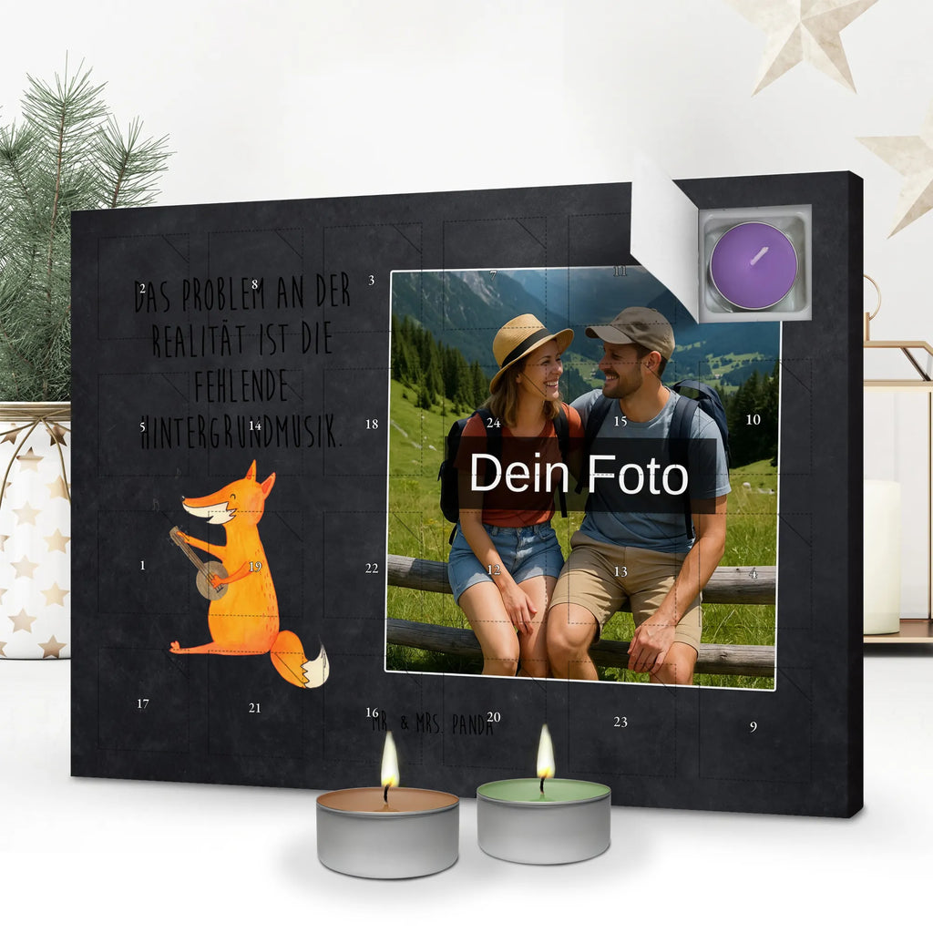 Personalisierter Duftkerzen Foto Adventskalender Fuchs Gitarre Personalisierter Duftkerzen Foto Adventskalender, Fuchs, Musikerin, Sängerin, Sänger, Geschenk Musiker, Musik Spruch, Füchse, Gitarre