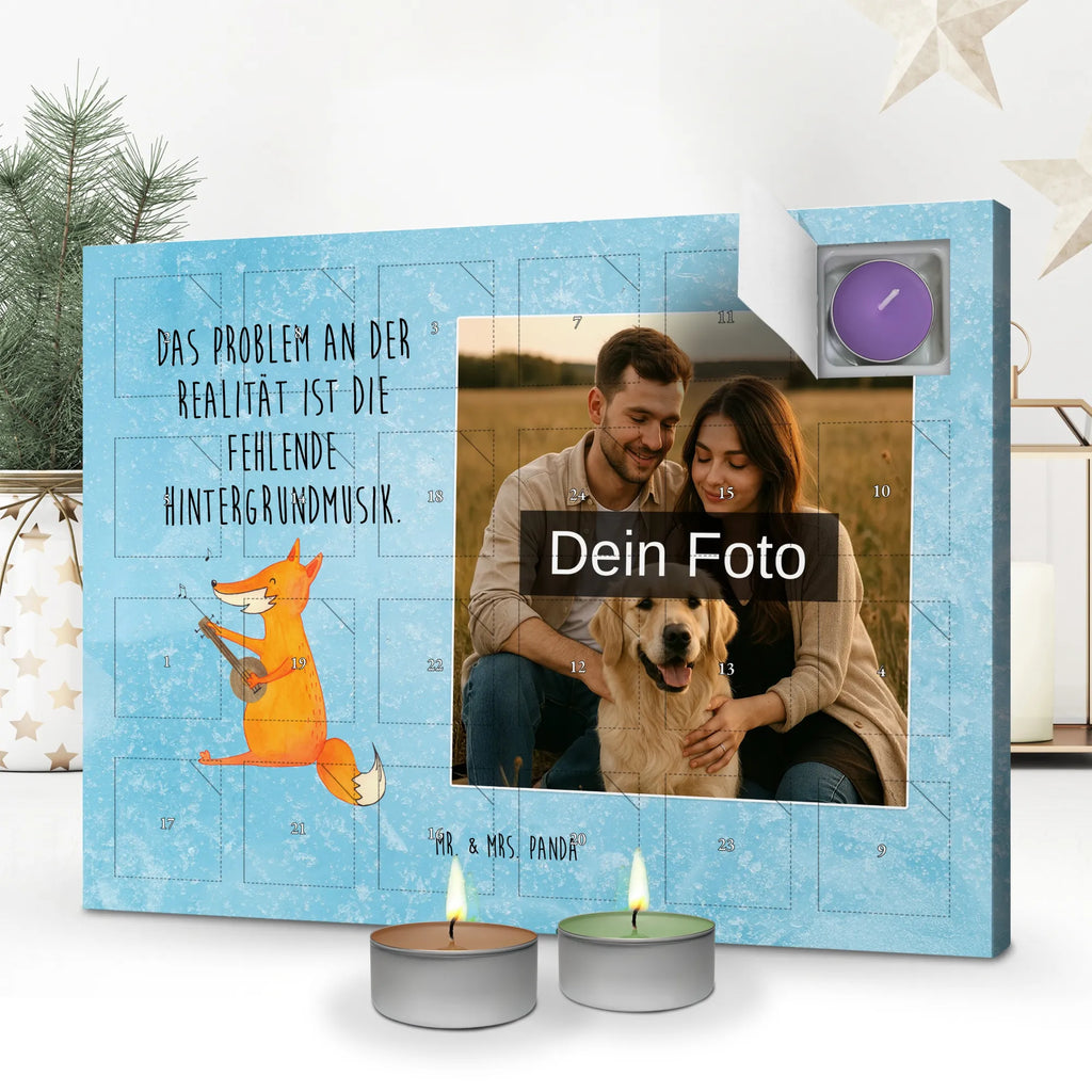 Personalisierter Duftkerzen Foto Adventskalender Fuchs Gitarre Personalisierter Duftkerzen Foto Adventskalender, Fuchs, Musikerin, Sängerin, Sänger, Geschenk Musiker, Musik Spruch, Füchse, Gitarre