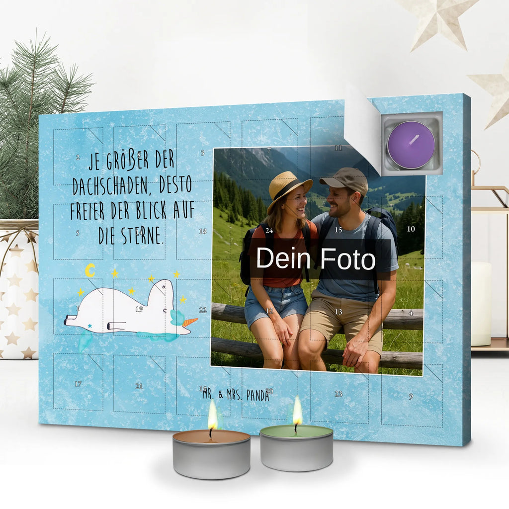  Jednorożec gwiaździste niebo Personalisierter Duftkerzen Foto Adventskalender, Unicorn, Einhorn, Einhörner, Einhorn Deko, Sternenhimmel, Sterne, Dachschaden, Verrückt