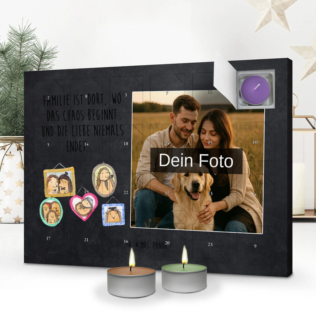 Personalisierter Duftkerzen Foto Adventskalender Igel Familie Personalisierter Duftkerzen Foto Adventskalender, Muttertag, Vatertag, Mama, Papa, Oma, Opa, Familie, Schwester, Bruder, Liebe, Zusammenhalt, Igel, Bilder, Glück
