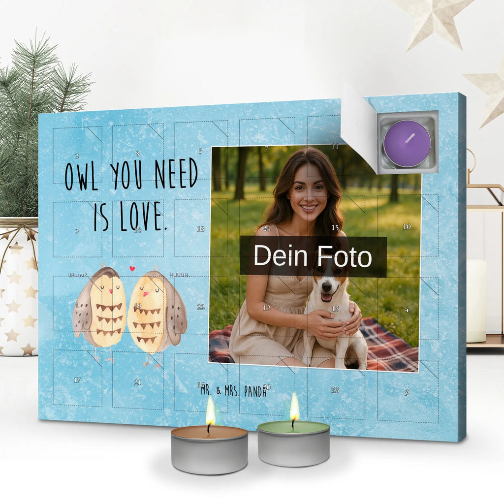 Personalisierter Duftkerzen Foto Adventskalender Eulen Liebe Personalisierter Duftkerzen Foto Adventskalender, Eule, Freund, All You Need Is Love, Wortspiel Lustig, Hochzeit Spruch, Liebe, Liebe Spruch, Owl, Eule Deko, Freundin Geschenk
