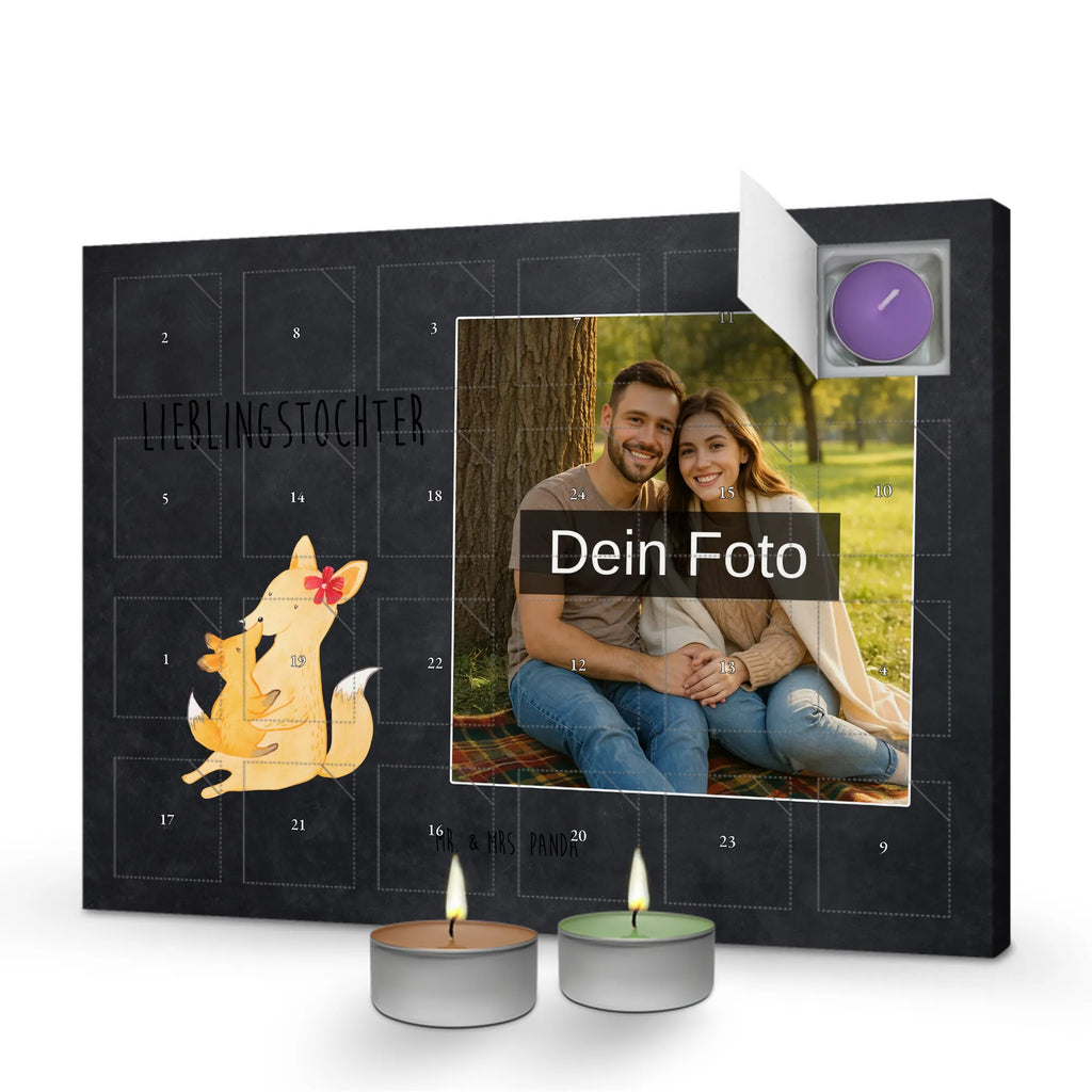  Fox mummy Personalisierter Duftkerzen Foto Adventskalender, Muttertag, Vatertag, Mama, Papa, Oma, Opa, Familie, Schwester, Bruder, Beste Tochter, Mutter, Lieblingstochter, Geschenk, Tochter