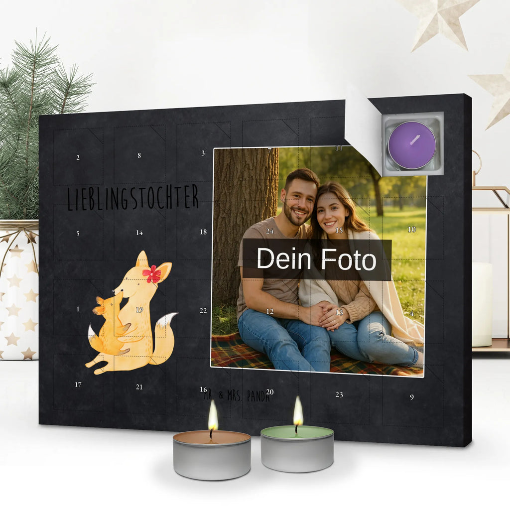  Fox mummy Personalisierter Duftkerzen Foto Adventskalender, Muttertag, Vatertag, Mama, Papa, Oma, Opa, Familie, Schwester, Bruder, Beste Tochter, Mutter, Lieblingstochter, Geschenk, Tochter