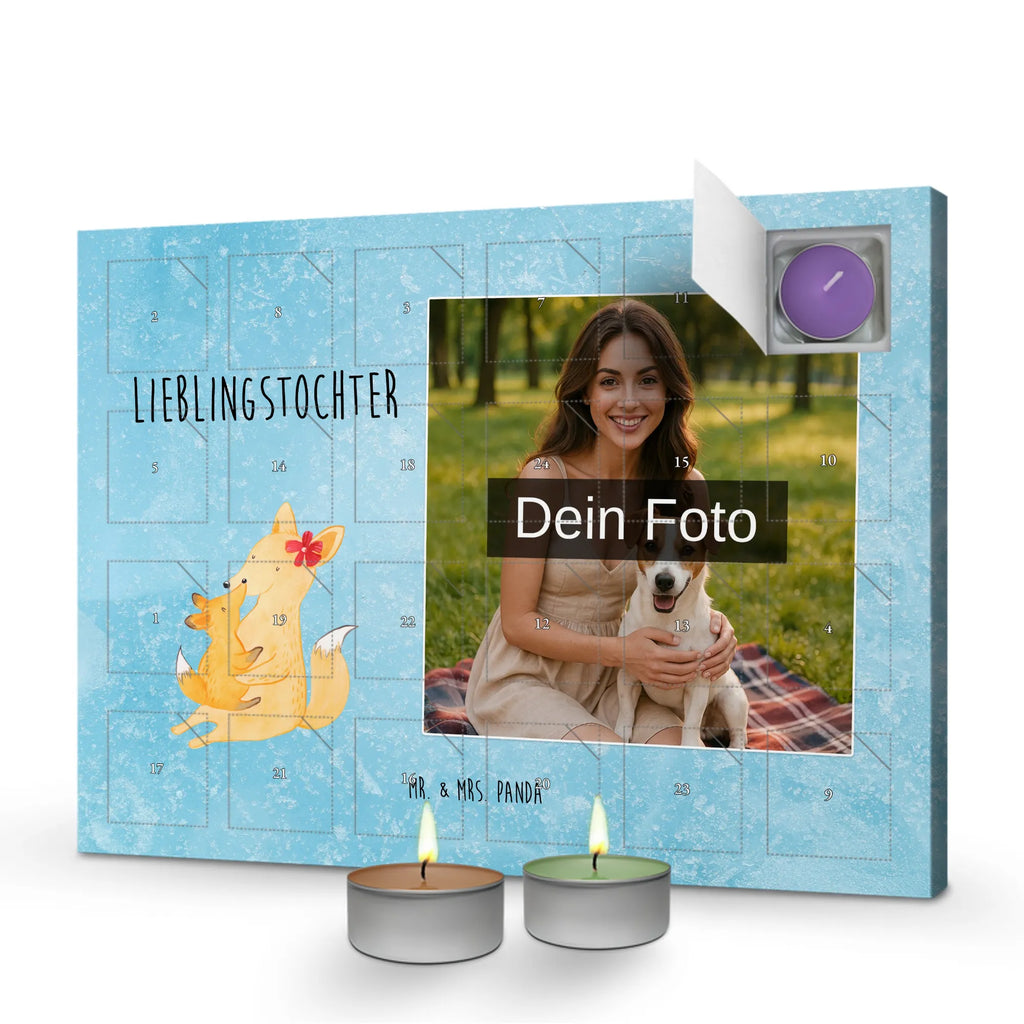  Fox mummy Personalisierter Duftkerzen Foto Adventskalender, Muttertag, Vatertag, Mama, Papa, Oma, Opa, Familie, Schwester, Bruder, Beste Tochter, Mutter, Lieblingstochter, Geschenk, Tochter