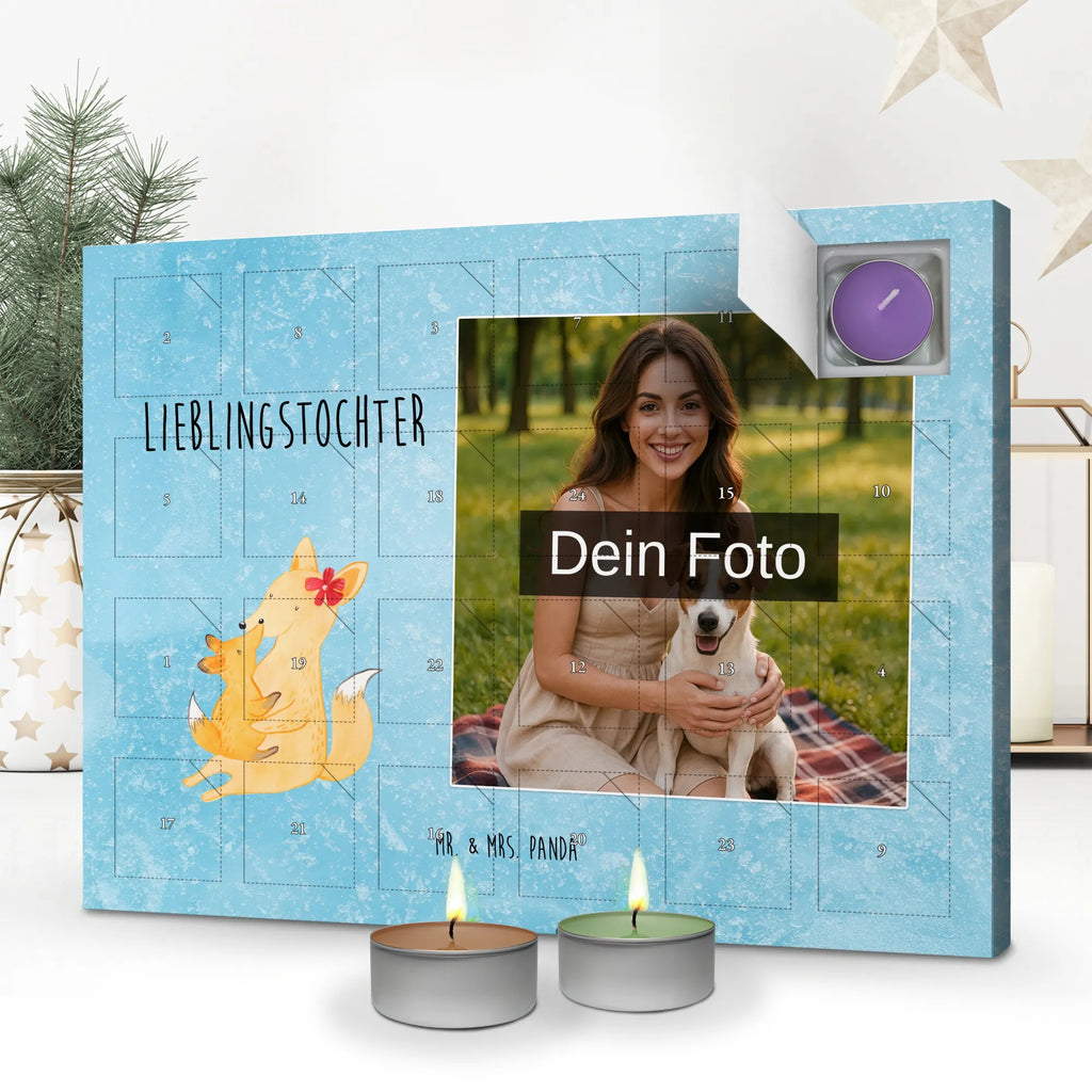  Fox mummy Personalisierter Duftkerzen Foto Adventskalender, Muttertag, Vatertag, Mama, Papa, Oma, Opa, Familie, Schwester, Bruder, Beste Tochter, Mutter, Lieblingstochter, Geschenk, Tochter