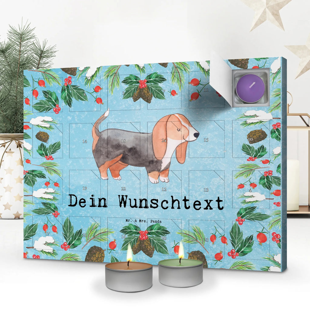Personalisierter Duftkerzen Adventskalender Basset Hound Moment Personalisierter Duftkerzen Adventskalender, Geschenk, Schenken, Hund, Hunderasse, Rassehund, Hundebesitzer, Tierfreund, Welpe, Basset, Basset Hound