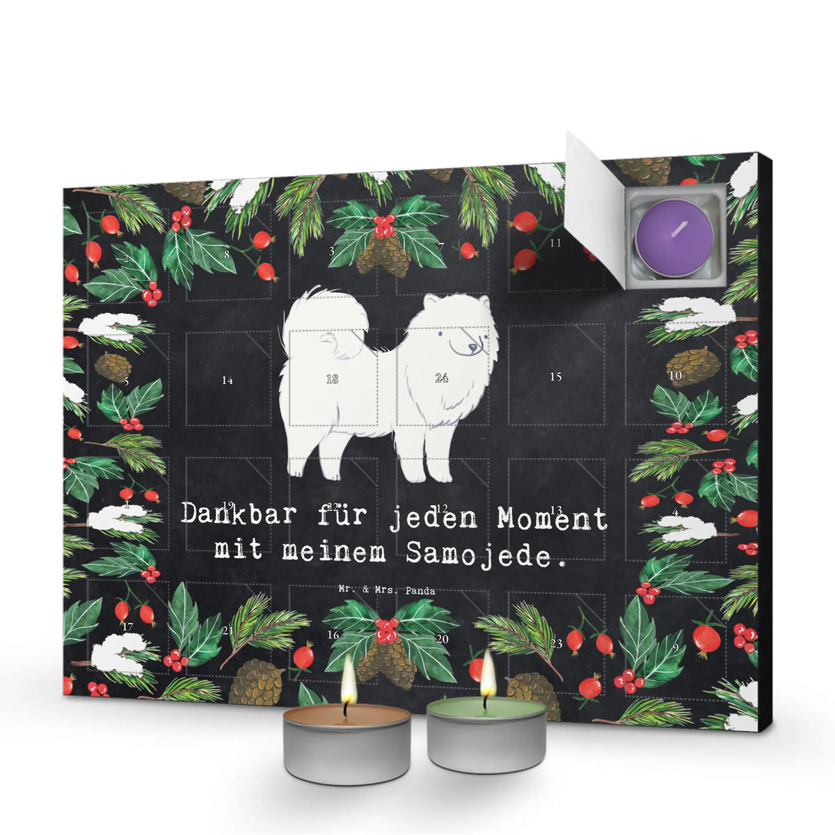 Scented candle advent calendar Samoyed moment