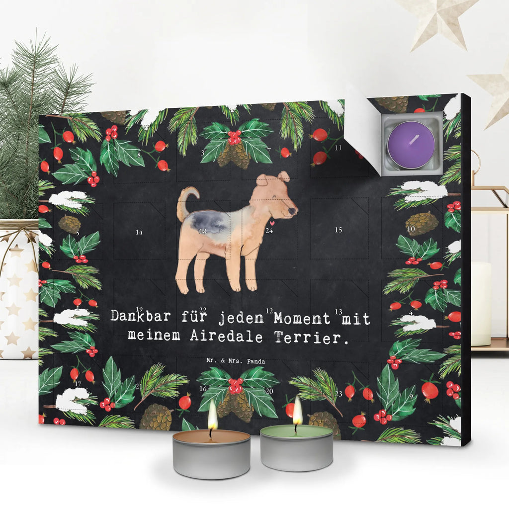 Scented candle advent calendar Airedale Terrier moment gift, animal lover, giving, dog breed, purebred dog, dog owner, puppy