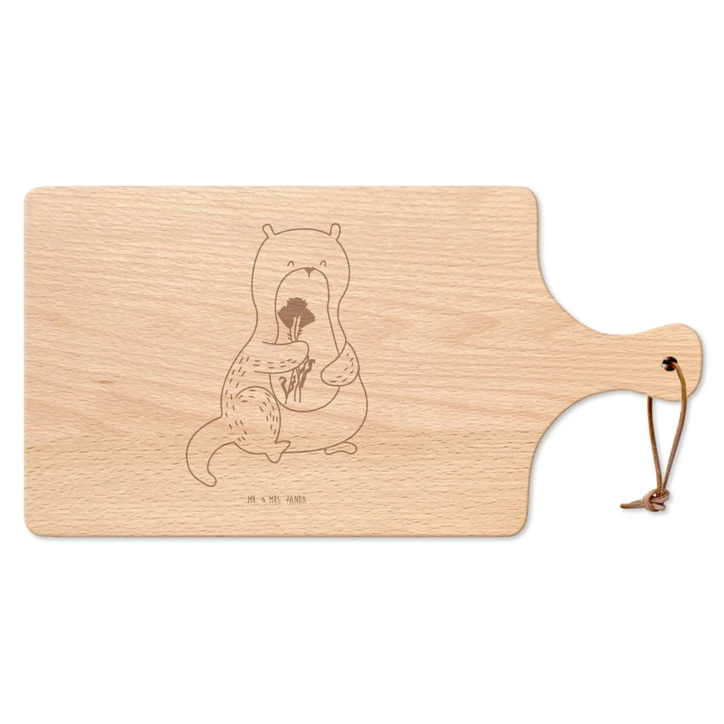 Cutting board with handle otter Bunch of flowers animal lover, marten, sea otter, European otter, water mammal, aquatic animal, baby otter, predator, water, otter gifts, gift ideas for animal lovers, animal, mammal, water animal, gifts for people in love, Otter Sea Otter Lake Otter