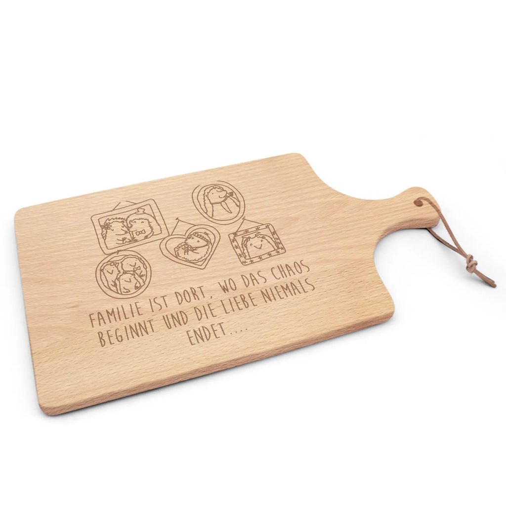 Cutting board with handle Hedgehog family Father's Day, Mother's Day, pictures, solidarity, mum, hedgehogs