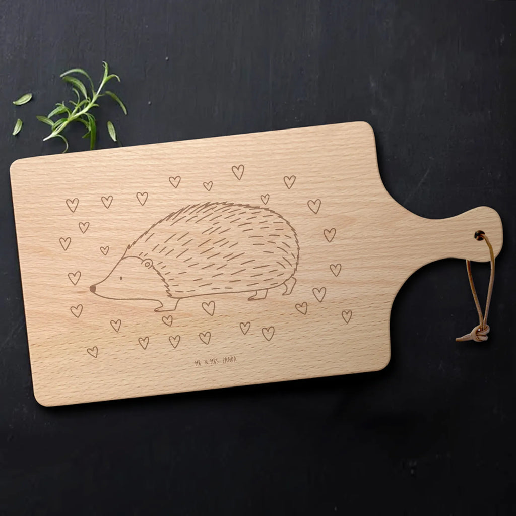 Cutting board with handle Hedgehog hearts card, gift ideas, gifts, small animals, cute, cute animal motives, hand drawn, funny sayings, good mood, special gifts, animal lover, trust, heart, hearts, kiss