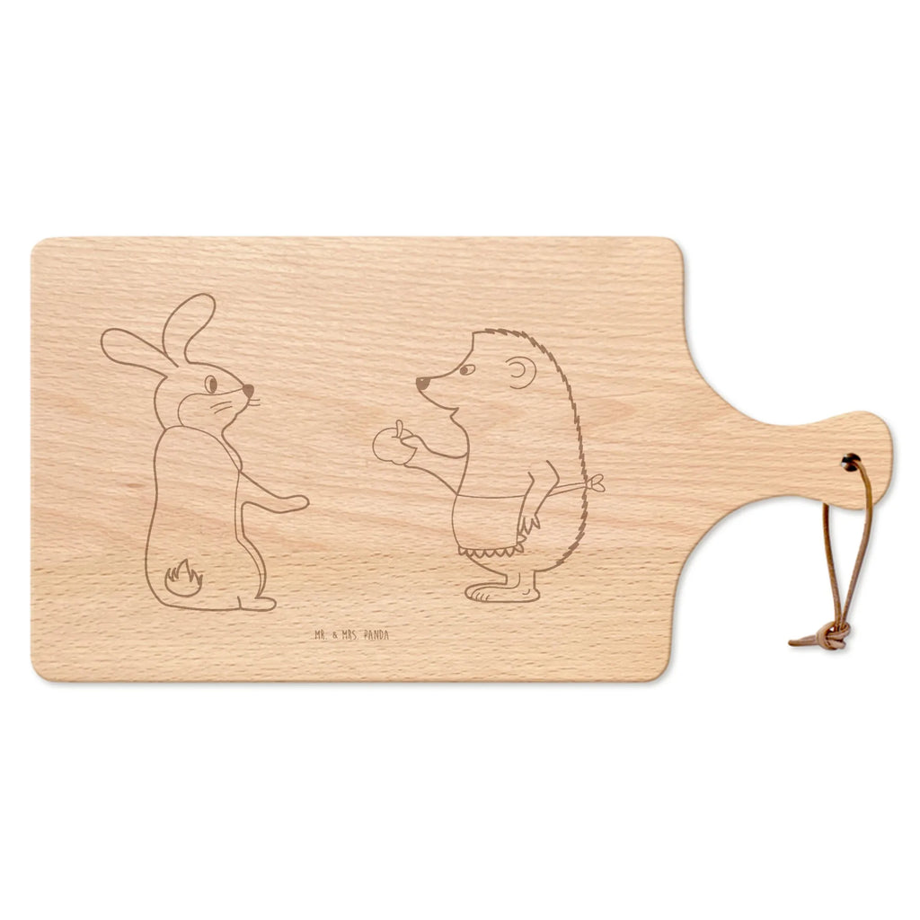 Cutting board with handle Hare Hedgehog card, gift ideas, gifts, small animals, cute, cute animal motives, hand drawn, funny sayings, good mood, special gifts, animal lover, consolation, pain of separation, lovesickness gift, hare, romantic saying, Hedgehog and hare, love saying, heartache