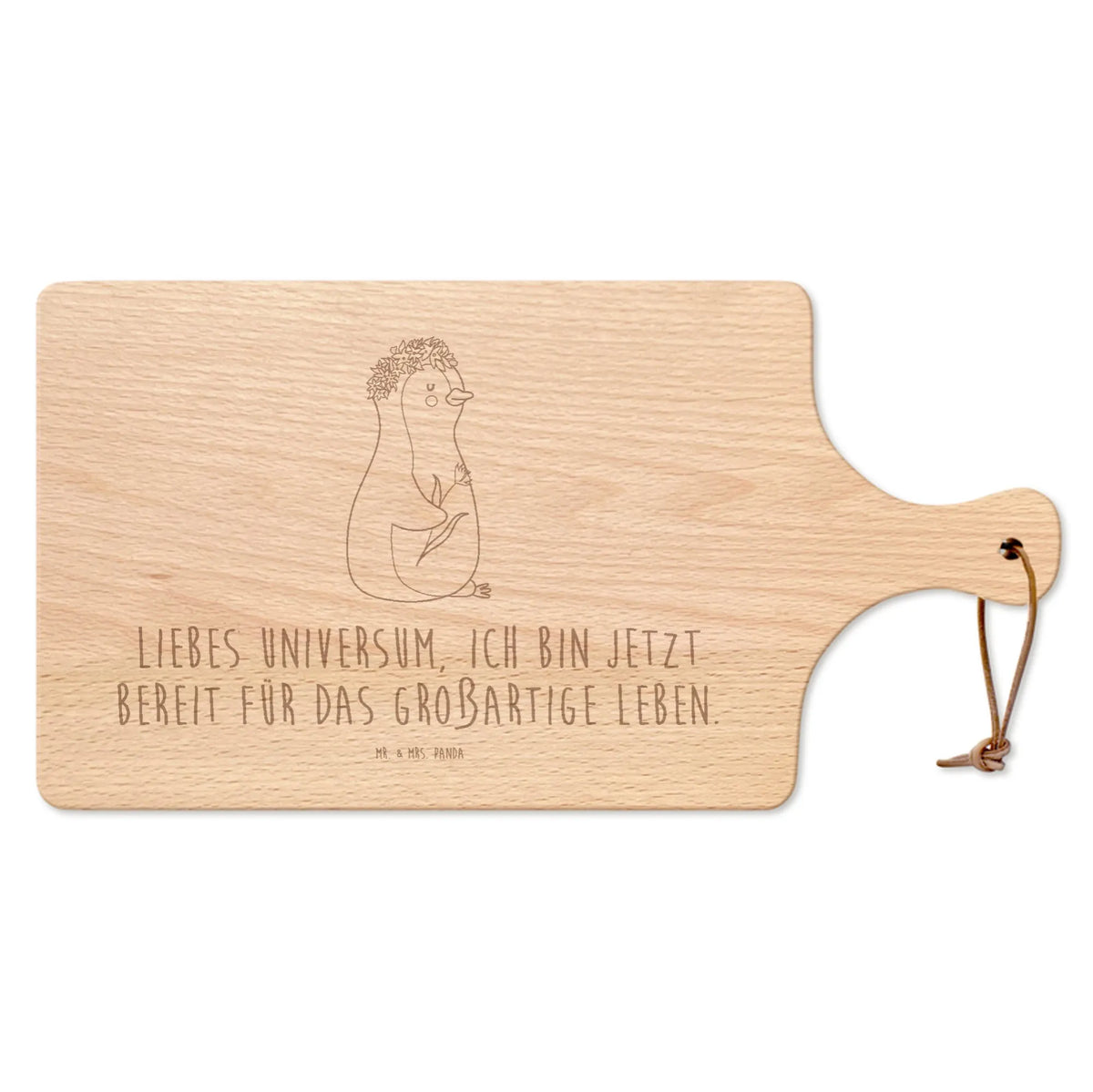 Cutting board with handle Penguin Flower