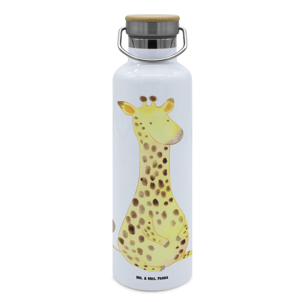 Trinkflasche Giraffe Zufrieden Thermosflasche, Isolierflasche, Edelstahl, Trinkflasche, isoliert, Wamrhaltefunktion, Sportflasche, Flasche zum Sport, Sportlerflasche, Afrika, Wildtiere, Giraffe, Zufrieden, Glück, Abenteuer