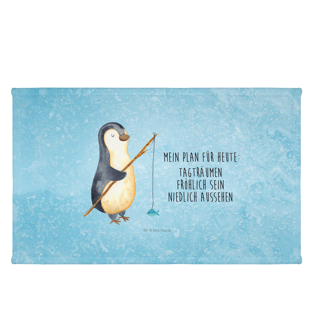 Handtuch Pinguin Angler Gästetuch, Reisehandtuch, Sport Handtuch, Frottier, Kinder Handtuch, Pinguin, Pinguine, Angeln, Angler, Tagträume, Hobby, Plan, Planer, Tagesplan, Neustart, Motivation, Geschenk, Freundinnen, Geschenkidee, Urlaub, Wochenende