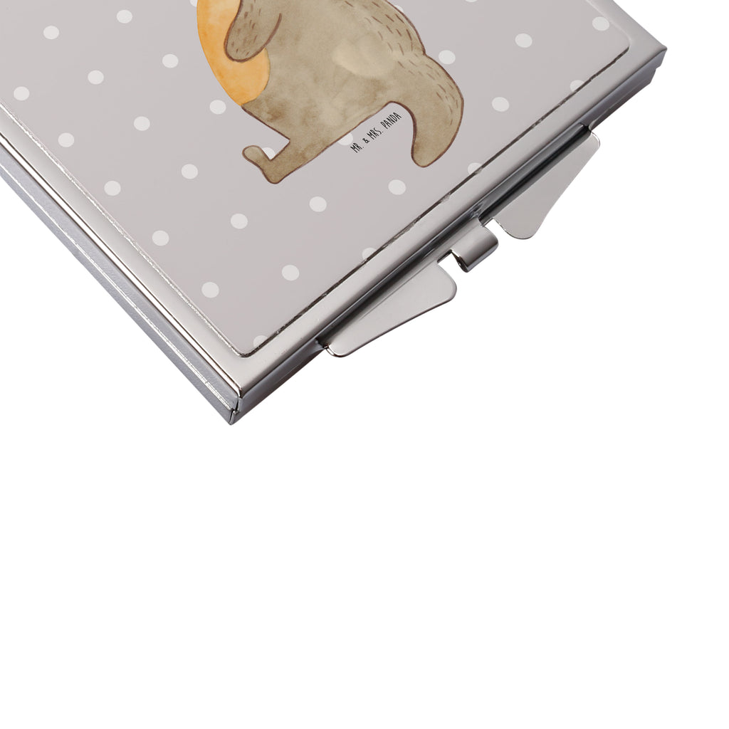 Handtaschenspiegel quadratisch Otter Bauch Spiegel, Handtasche, Quadrat, silber, schminken, Schminkspiegel, Otter, Fischotter, Seeotter, Otter Seeotter See Otter