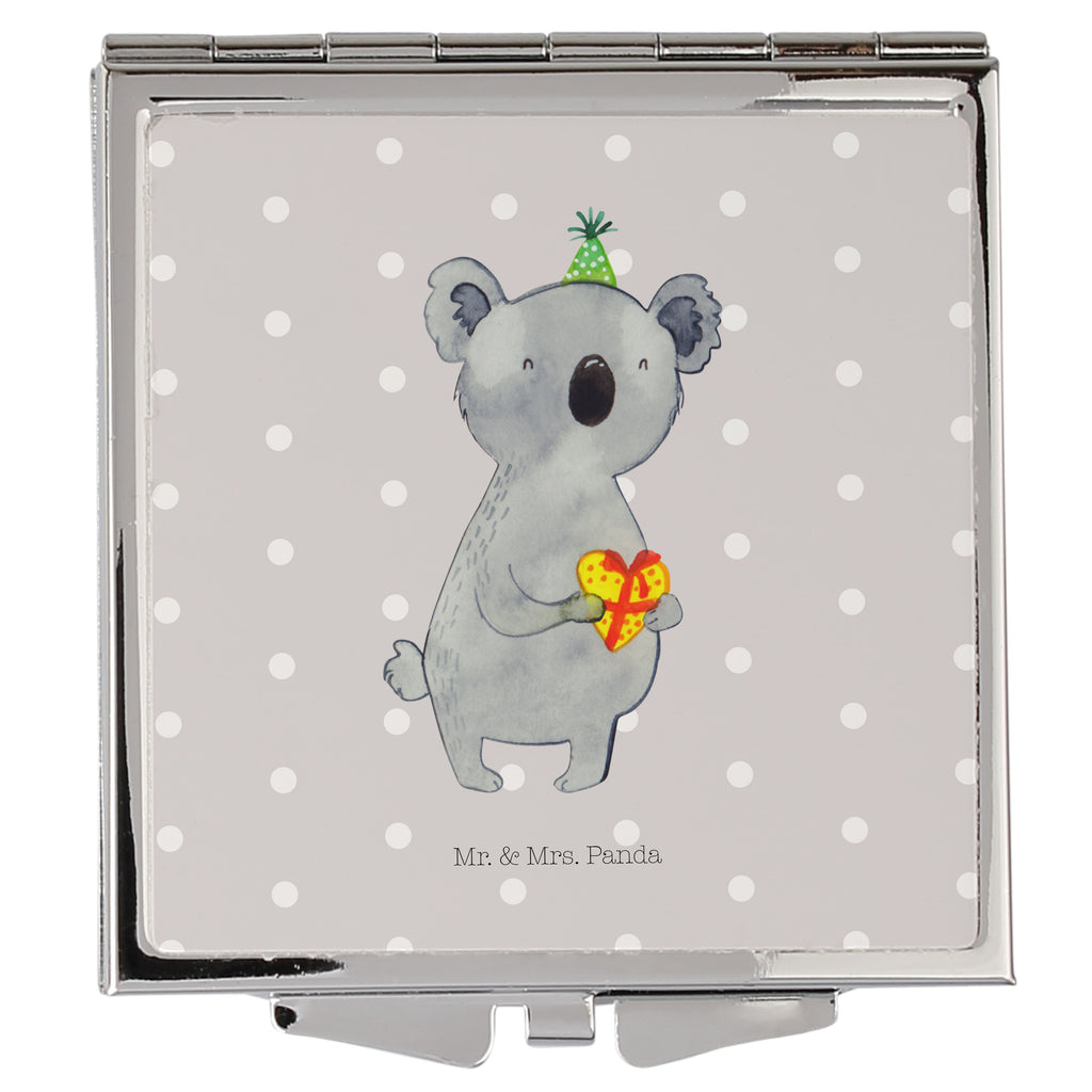 Handtaschenspiegel quadratisch Koala Geschenk Spiegel, Handtasche, Quadrat, silber, schminken, Schminkspiegel, Koala, Koalabär, Geschenk, Geburtstag, Party