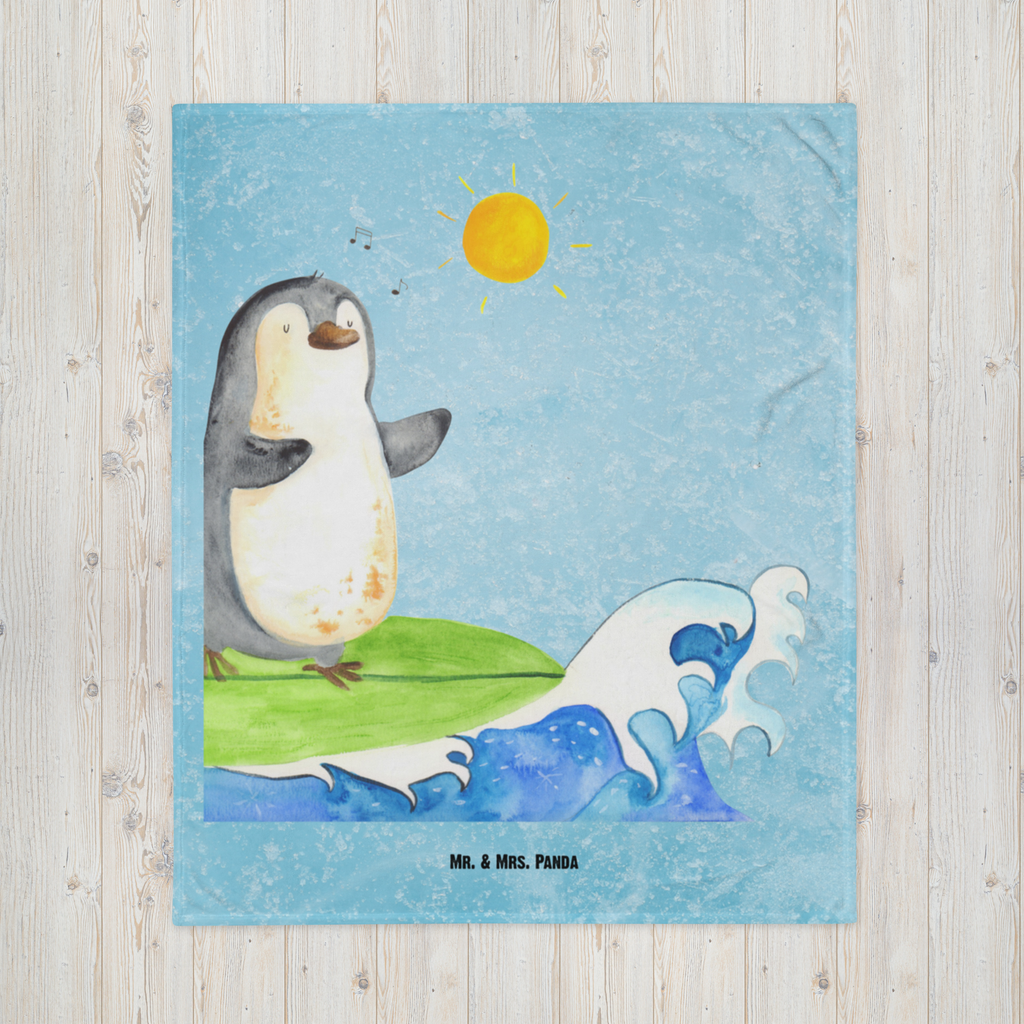Kuscheldecke Pinguin Surfer Decke, Wohndecke, Tagesdecke, Wolldecke, Sofadecke, Pinguin, Pinguine, surfen, Surfer, Hawaii, Urlaub, Wellen, Wellen reiten, Portugal