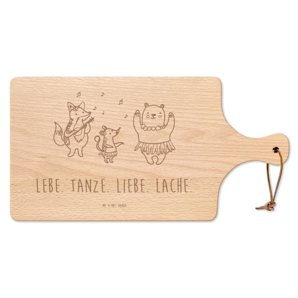 Cutting board with handle forest animals Aloha