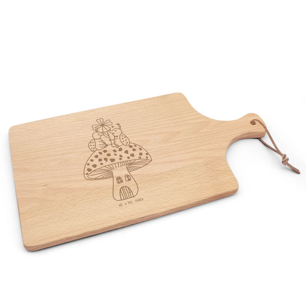 Bamboo chopping board ladybug toadstool card, gift ideas, gifts, small animals, cute, cute animal motives, hand drawn, funny sayings, good mood, special gifts, animal lover, toadstool, flat, at home, house of fleshy fungi, ladybird