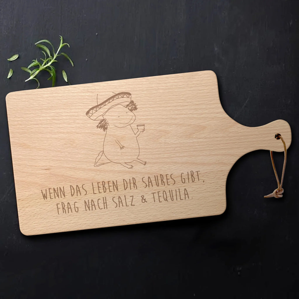 Cutting board with handle axolotl tequila Axelotl, marine animals, Mexican walking fish, salamander, Tail Lurch, Fire Dragon, Saying, Lemon, Amphibian, Fire Salamander
