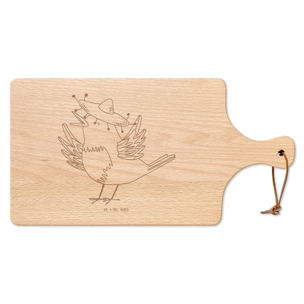Cutting board with handle Crow sombrero card, gift ideas, gifts, small animals, cute, cute animal motives, hand drawn, funny sayings, good mood, special gifts, animal lover, Happiness Saying, Raven, Be happy, Magpie, Saying positive, Birds, Bird