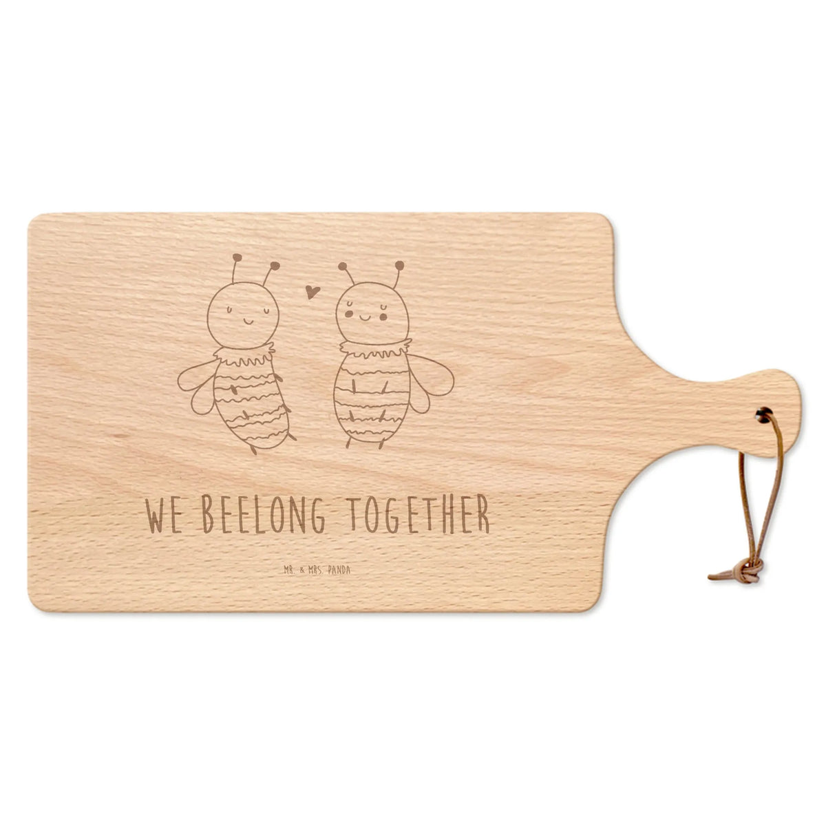 Cutting board with handle bee In love