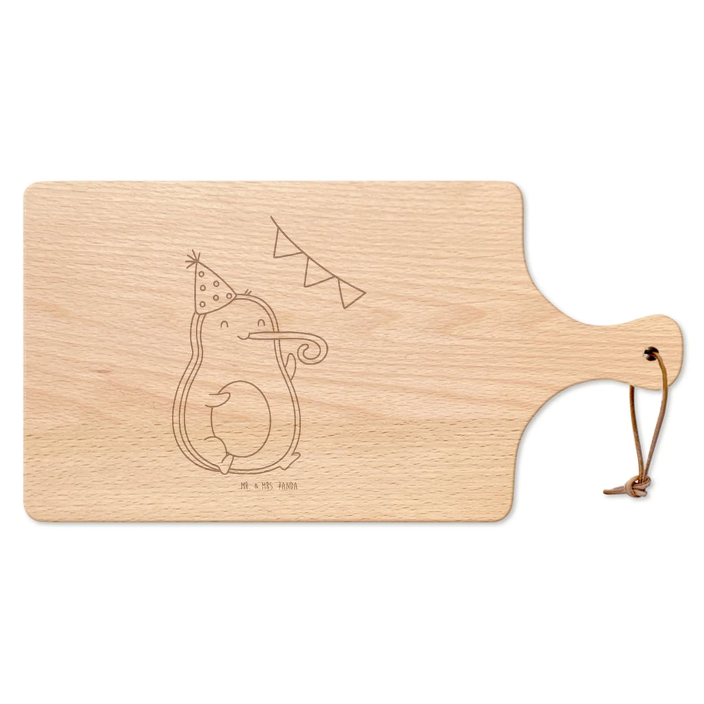 Cutting board with handle avocado party time vegetables