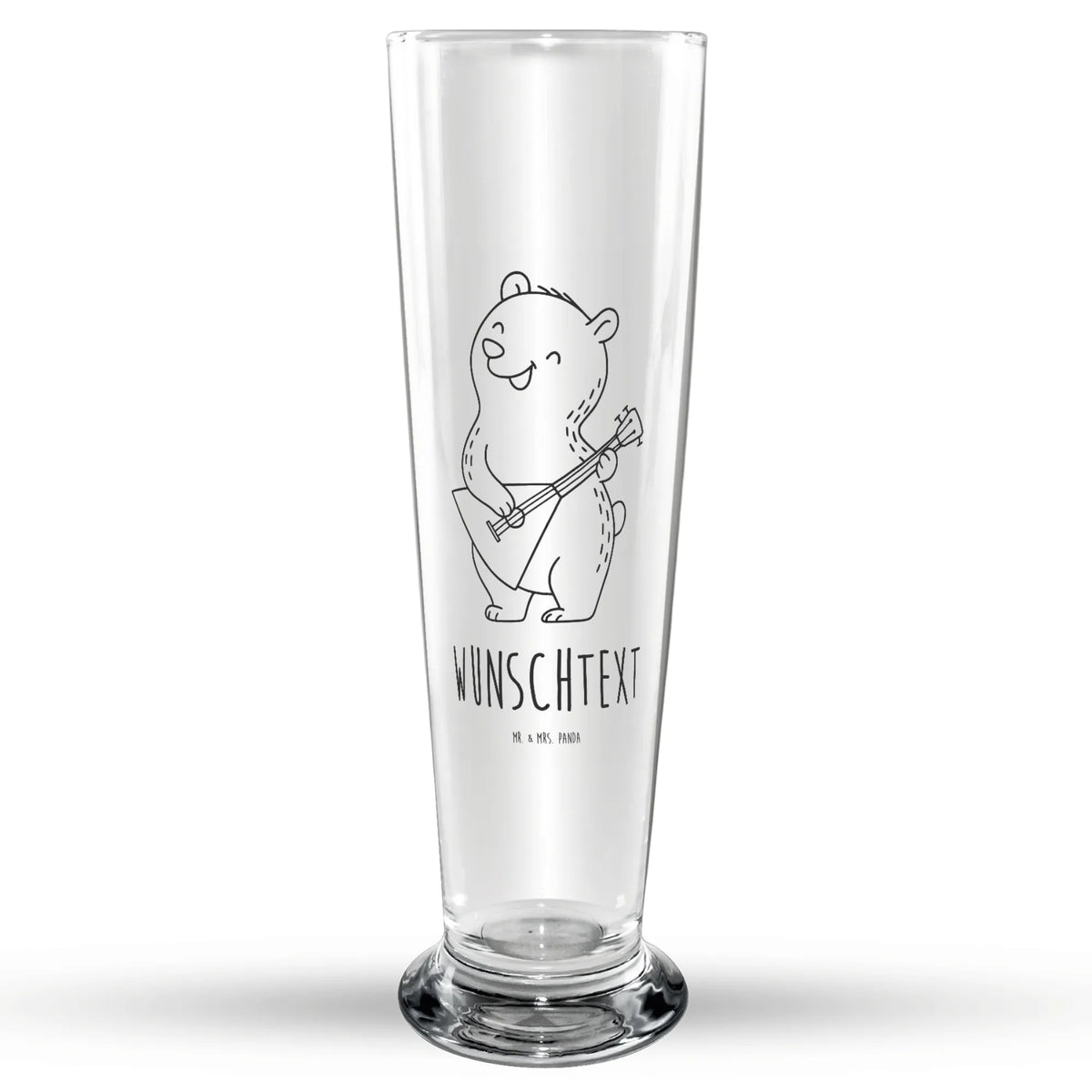 Personalized Beer Glass Bear Balalaika Instruments, gifts for musicians, music enthusiasts