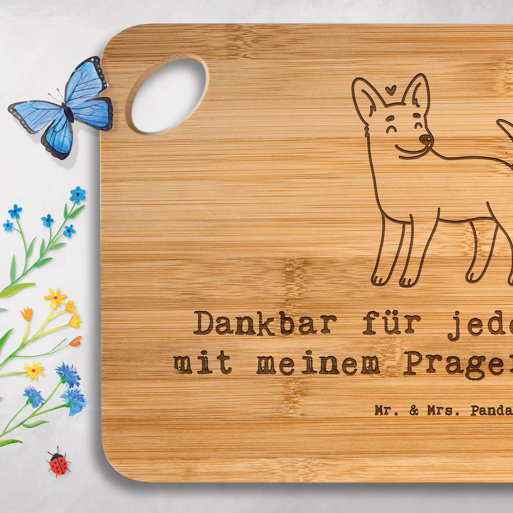 Bamboo chopping board Prague Rattler moment gift, animal lover, giving, dog breed, purebred dog, dog owner, puppy