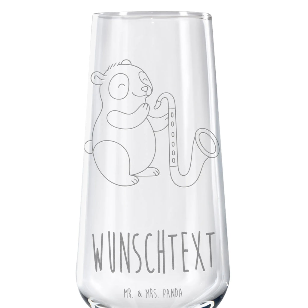Personalized Sparkling Wine Glass Panda bass clarinet Instruments, gifts for musicians, music enthusiasts