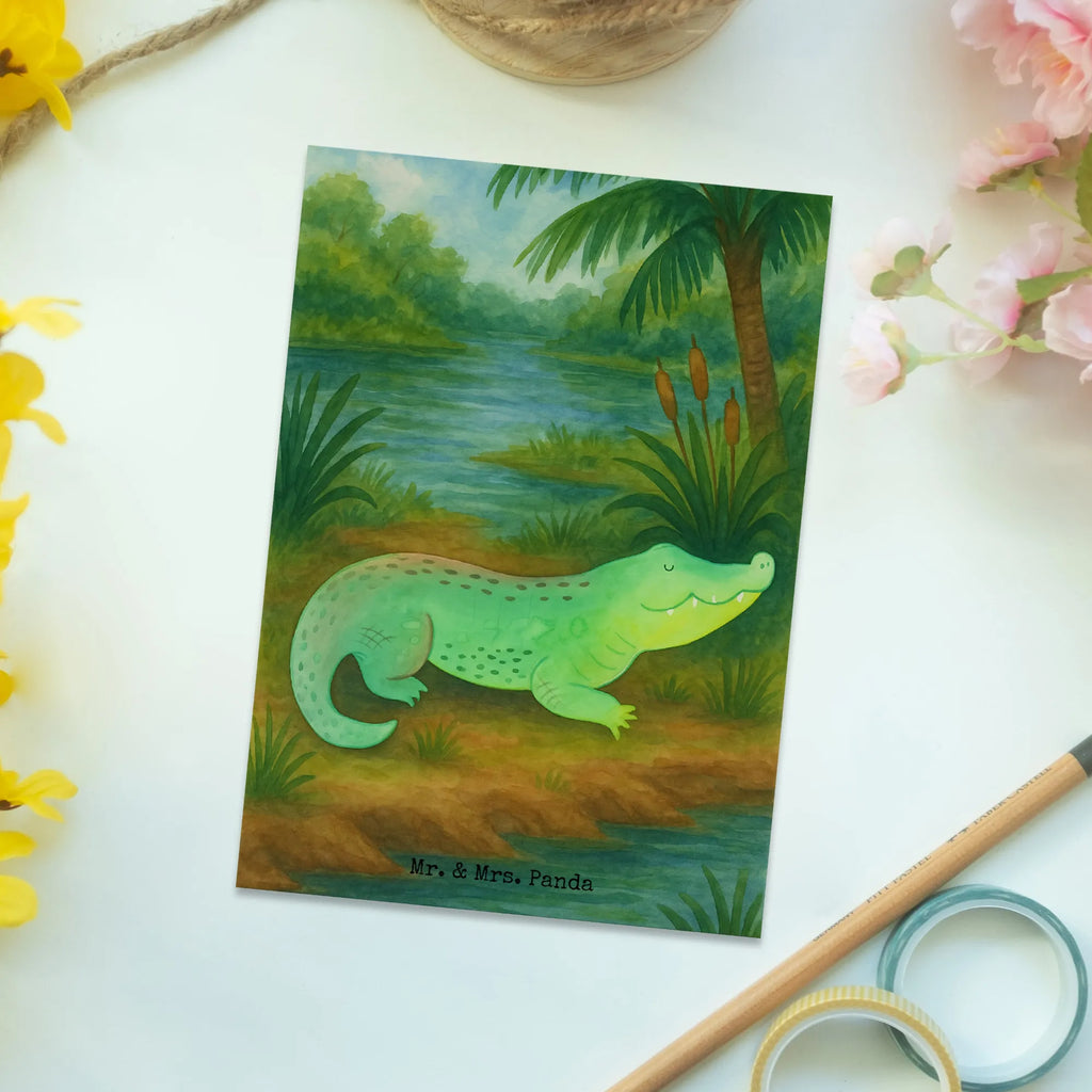 Pocztówka Krokodyl Design Zwierzeta morskie, Morze, Wakacje