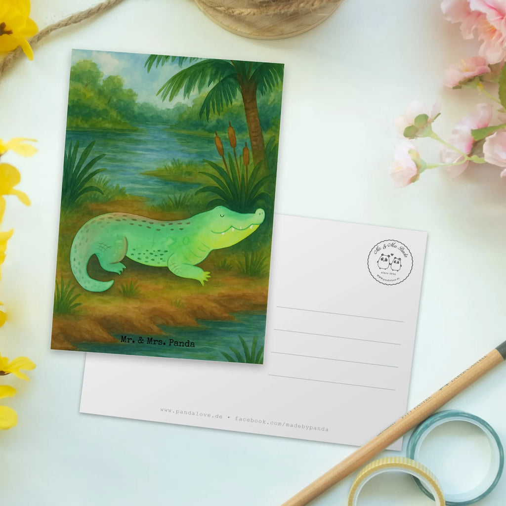 Pocztówka Krokodyl Design Zwierzeta morskie, Morze, Wakacje