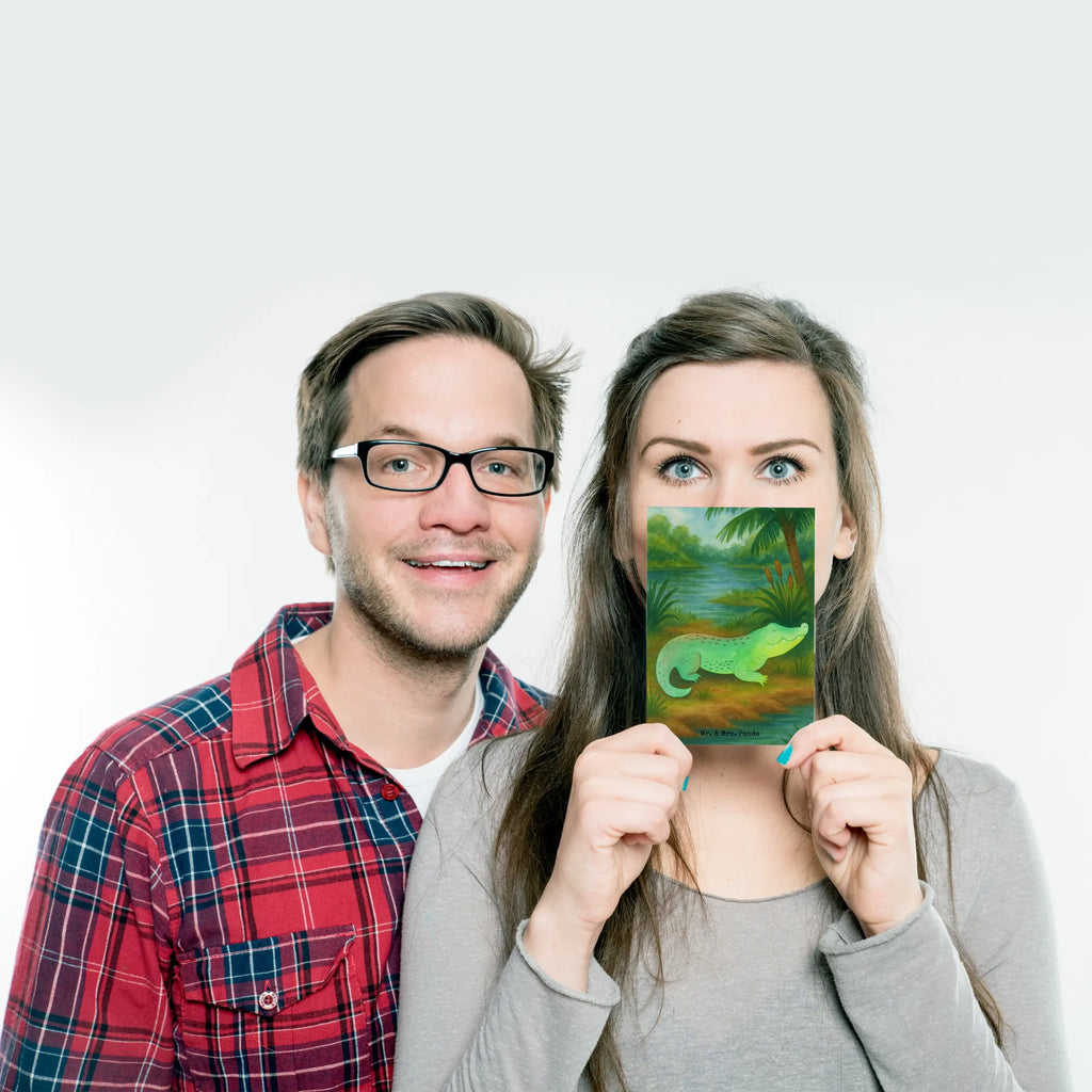 Pocztówka Krokodyl Design Zwierzeta morskie, Morze, Wakacje