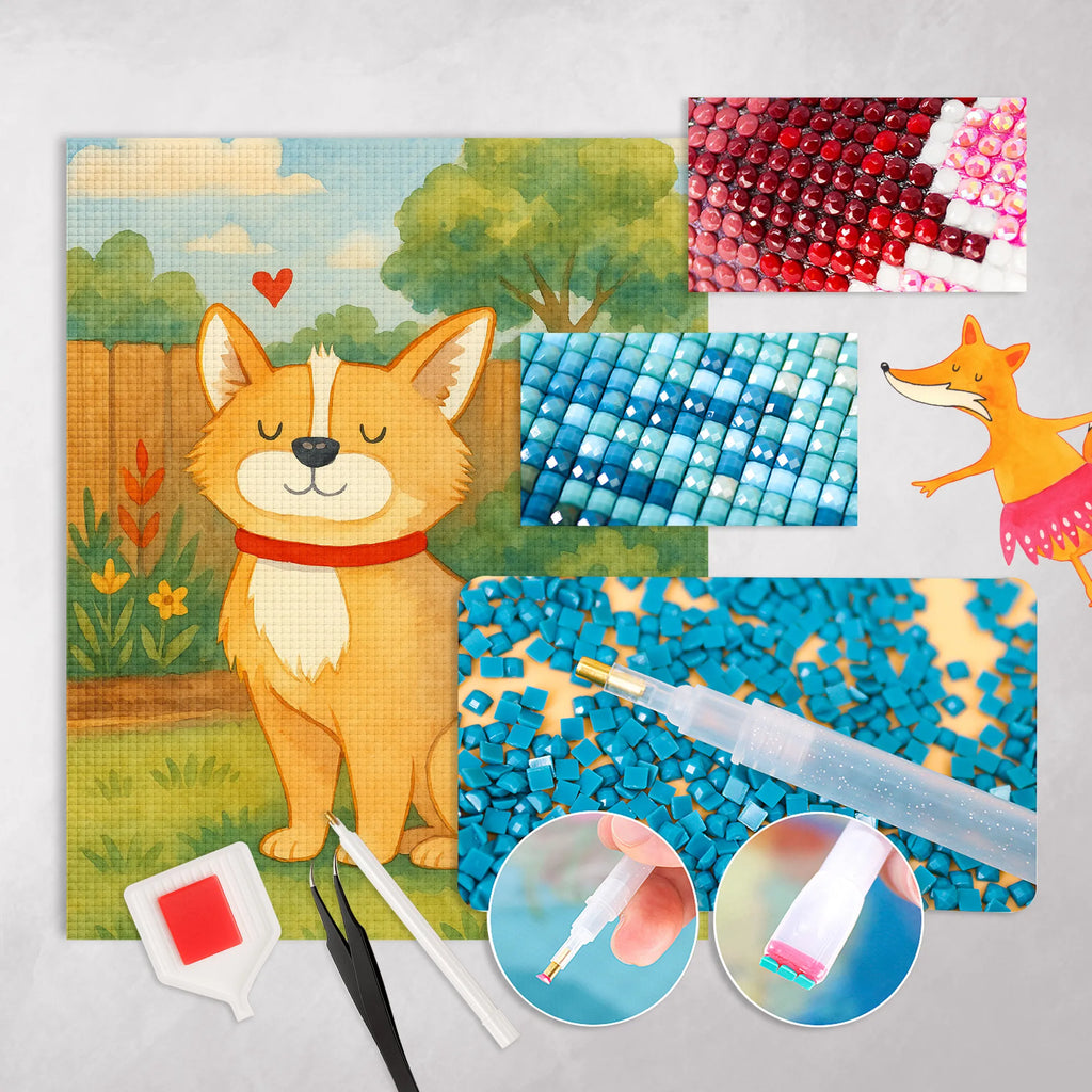 Diamond Painting Dog Luck Design dog breed, mutt, hound, woof, dog mama, love dogs, love for dogs, dog decorative items, bag with dog print, funny gifts for dog owners, what do you give a dog lover, Christmas gifts for dogs, gifts for dogs, dog sayings, dog love, dog owner, dog mom