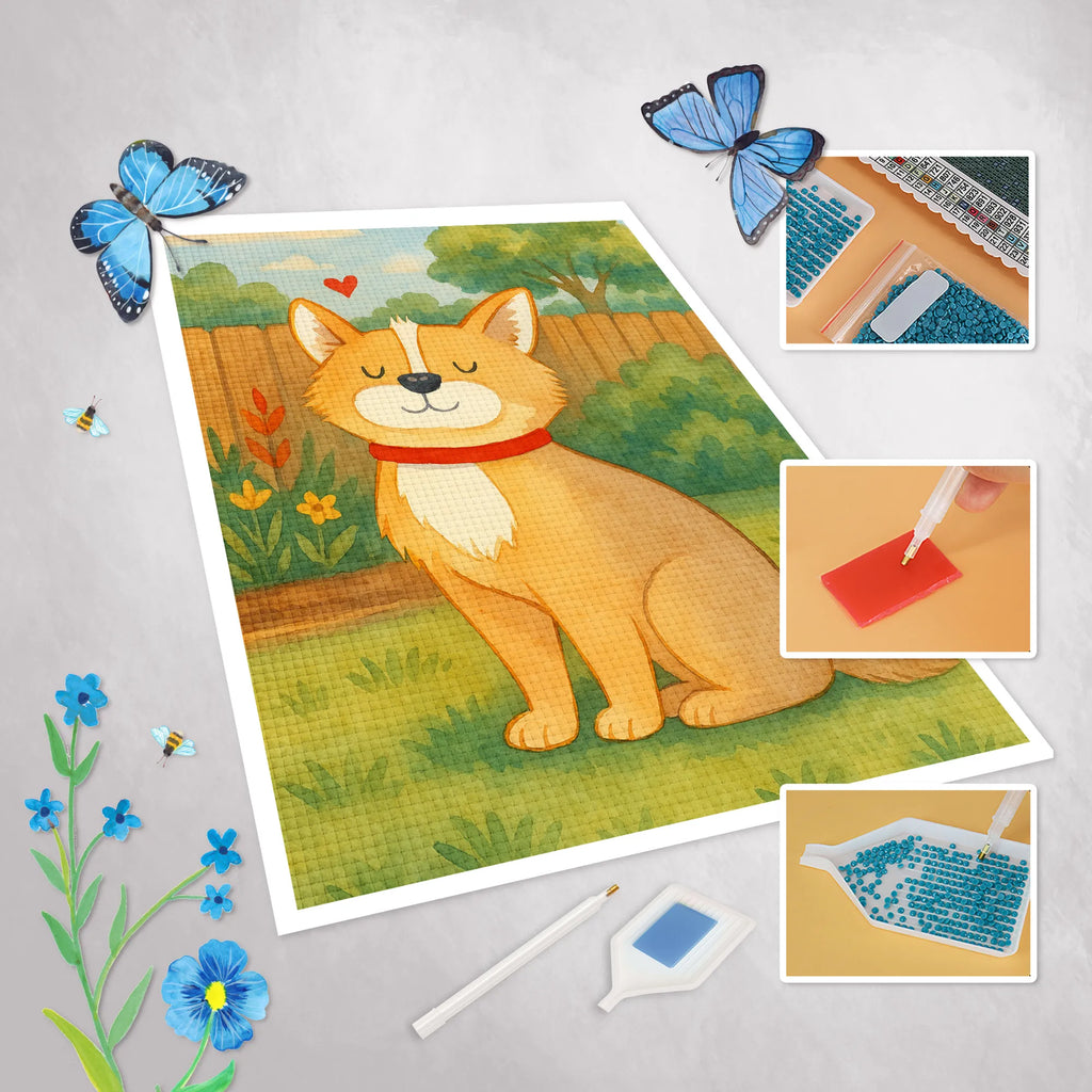 Diamond Painting Dog Luck Design dog breed, mutt, hound, woof, dog mama, love dogs, love for dogs, dog decorative items, bag with dog print, funny gifts for dog owners, what do you give a dog lover, Christmas gifts for dogs, gifts for dogs, dog sayings, dog love, dog owner, dog mom