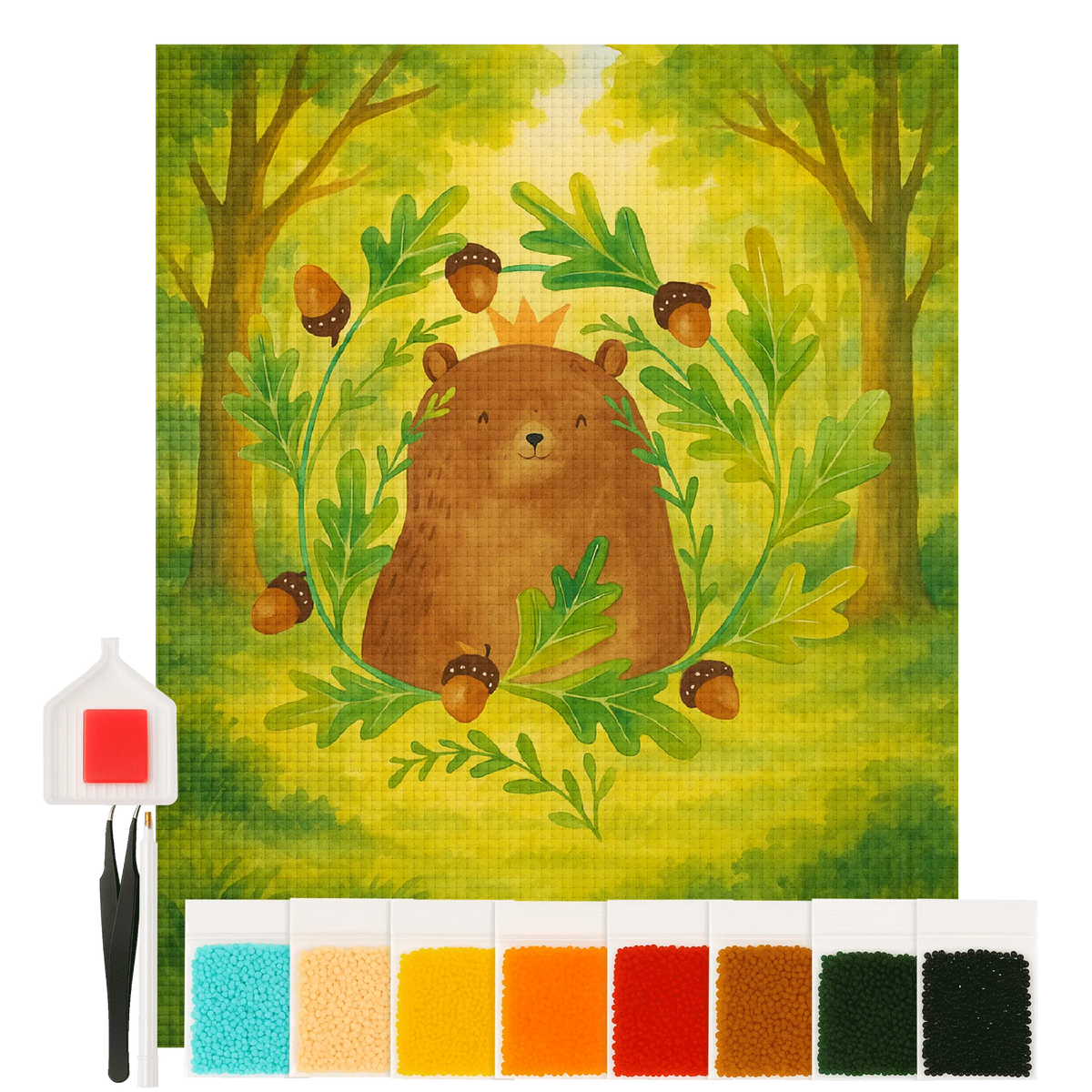 Diamond Painting bear king Design teddy bear, cuddly toy, Father's Day, best daddy, world best daddy, Father, Daddy Bear
