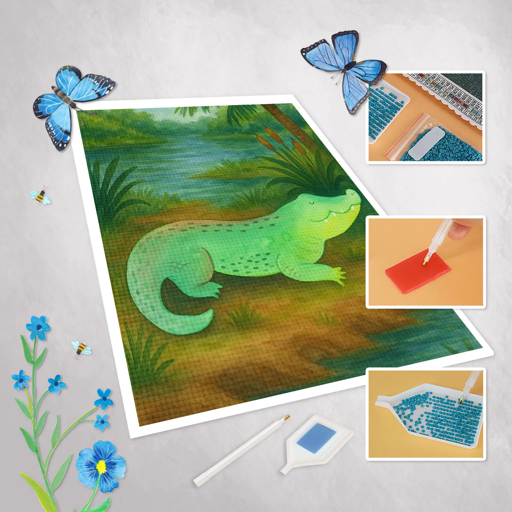 Diamond Painting Crocodile Design gift ideas, vacation, Seafood, aquatic animals, ocean, shells, corals, reef, whale, narwhal, sea urchin, lobster, platypus, manatee, crocodile, shrimp, gifts for seafood lovers, water world, underwater animals, underwater world, deep sea, seafood fans, seafood decoration, seafood posters, to be spontaneous, crocodiles, girlfriend, to be crazy, favorite person, best friend, adventurousness