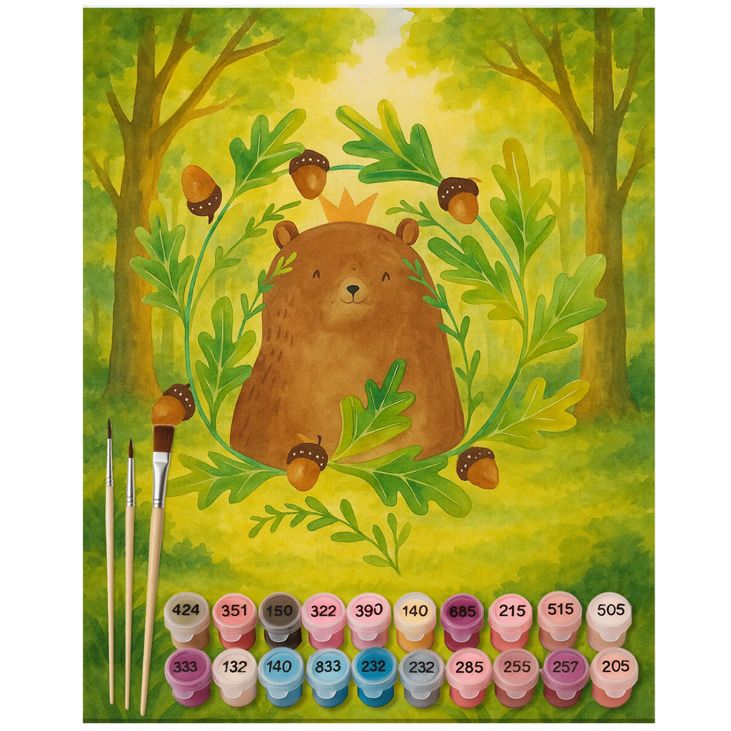 Malen nach Zahlen Bär König Design zahlenbilder, malset, kreativ set, diy set, Malen nach Zahlen, malen nach zahlen set, leinwand malset, Teddy, Bär, Teddybär, Daddy, Papi, Bester Vater, Vatertag, Bester Papa, Weltbester Papa, Dad, Papa Bär, Papa, Vater