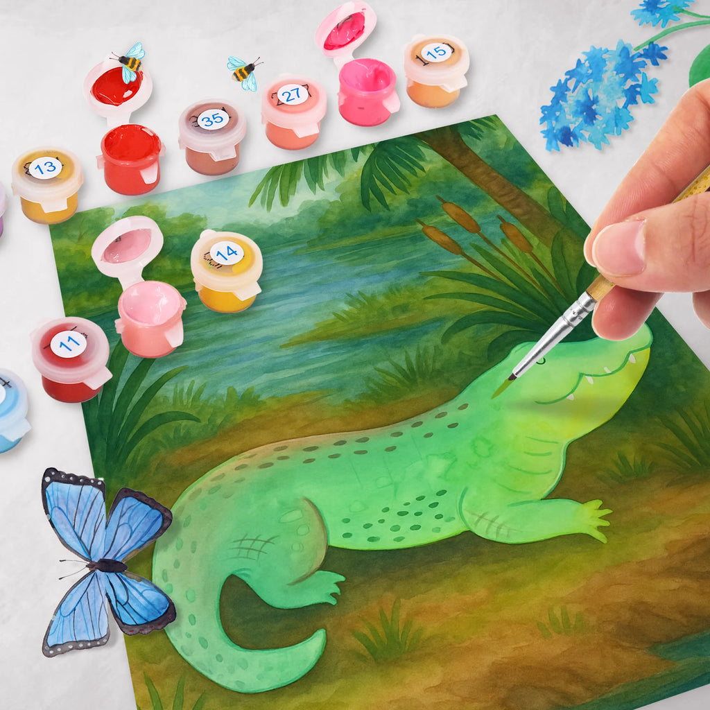 Malowanie według numerów Krokodyl Design Zwierzeta morskie, Morze, Wakacje