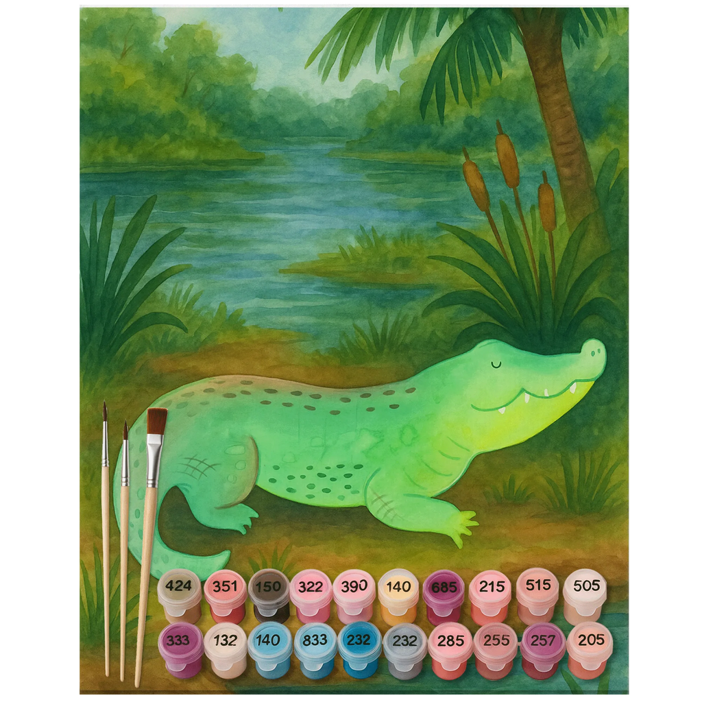 Malowanie według numerów Krokodyl Design Zwierzeta morskie, Morze, Wakacje