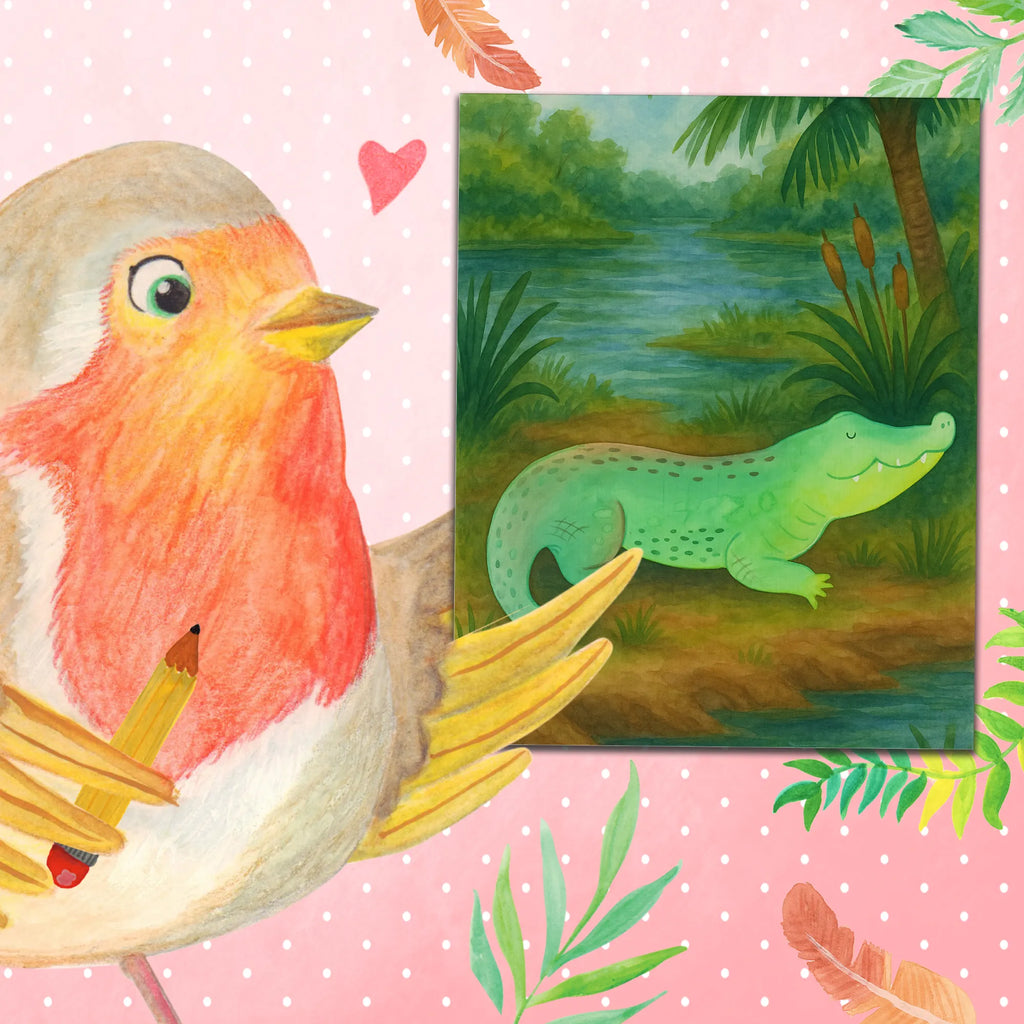 Malowanie według numerów Krokodyl Design Zwierzeta morskie, Morze, Wakacje