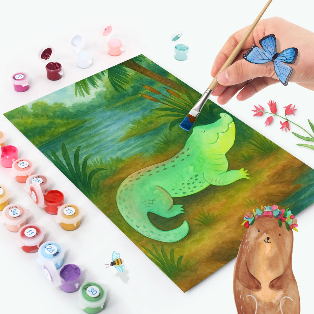 Malowanie według numerów Krokodyl Design Zwierzeta morskie, Morze, Wakacje