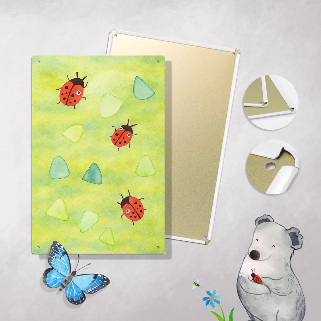 Malen nach Zahlen Metallschild Marienkäfer Design Design Baseln, Malen nach Zahlen, Muster, Niedlich, Verspielt, Grüne Punkte, Marienkäfer, Aquarell