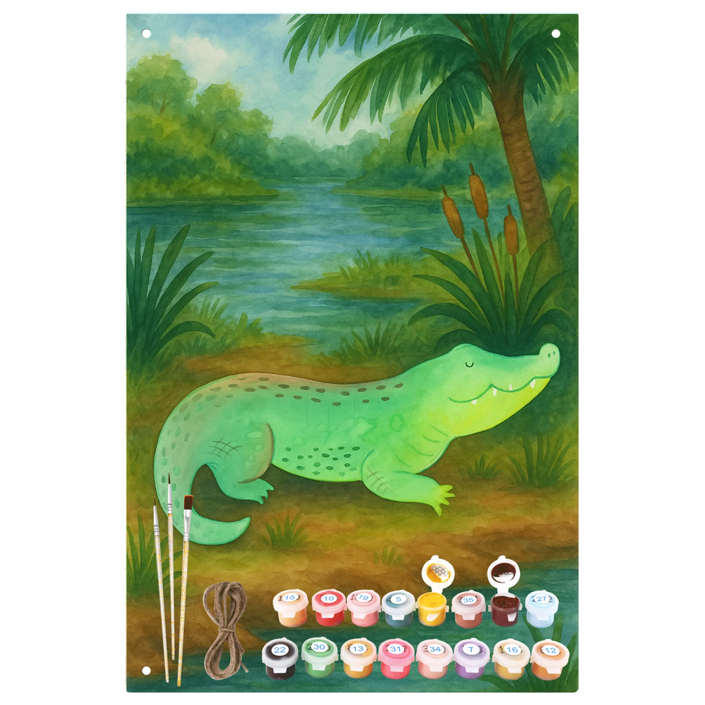 Paint by Numbers Metal Sign Crocodile Design gift ideas, vacation, Seafood, aquatic animals, ocean, shells, corals, reef, whale, narwhal, sea urchin, lobster, platypus, manatee, crocodile, shrimp, gifts for seafood lovers, water world, underwater animals, underwater world, deep sea, seafood fans, seafood decoration, seafood posters, adventurousness, to be crazy, to be spontaneous, best friend, girlfriend, crocodiles, favorite person